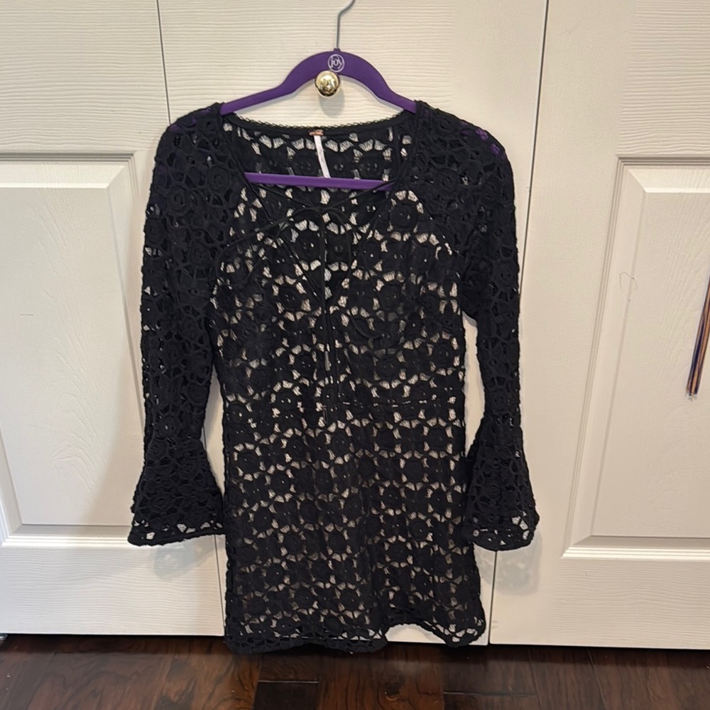 Free People black lace dress size 6
